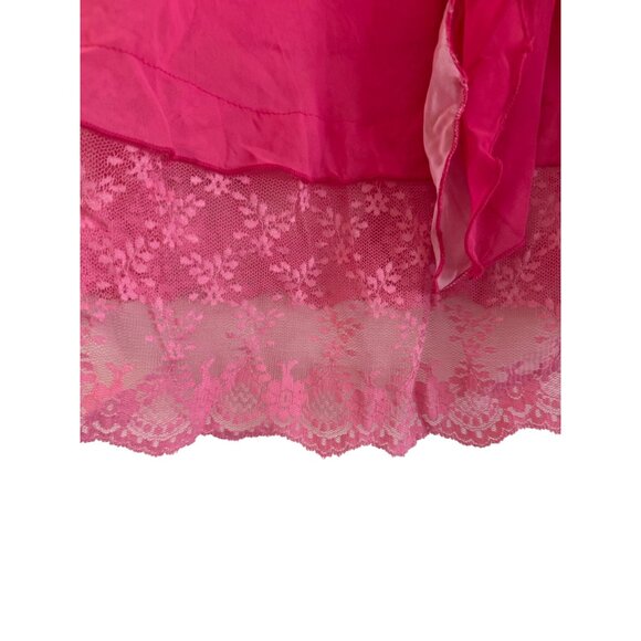Vintage Guess Babydoll Womens Medium Polyester Pink Lace Trim Sleeveless Knee-Le - Picture 3 of 5